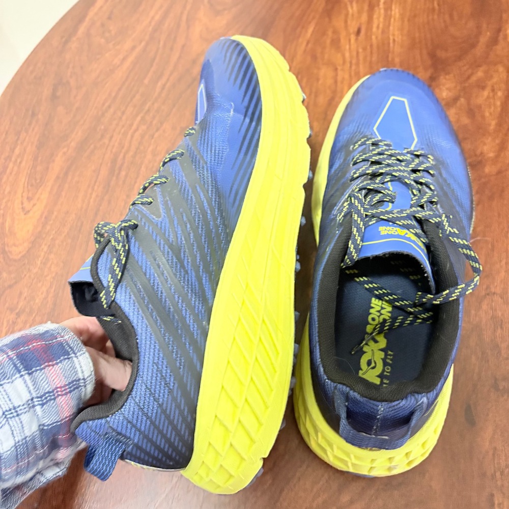 Hoka One One Speedgoat 4 Trail Running Shoes Mens Blue Sz 9.5 2E Wide Vibram - Picture 6 of 10